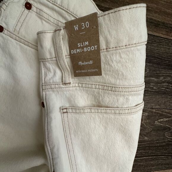 NWT Madewell Slim Demi-Boot Jeans in Cloud Lining sz 30 - Picture 9 of 14